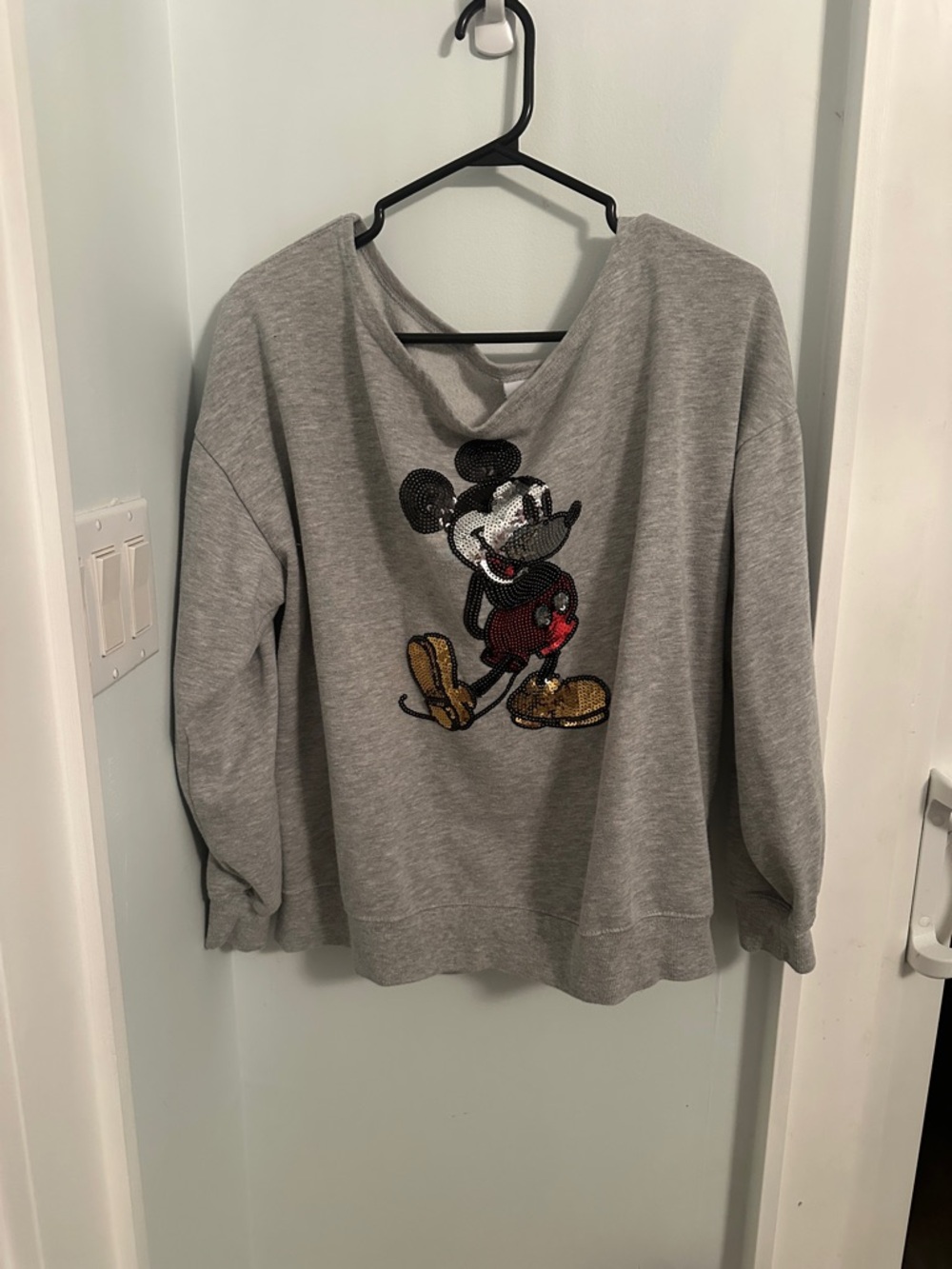 Disney Gray Sequin Mickey Sweatshirt